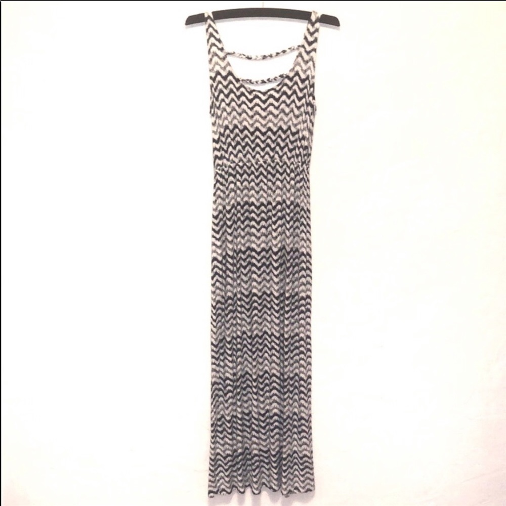 Soprano Chevron Maxi Dress Open Back XS - Picture 1 of 6